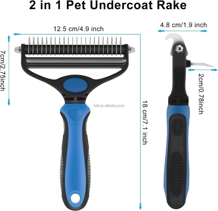 2 in 1 Deshedding Grooming Undercoat Brush - Gravidaa -