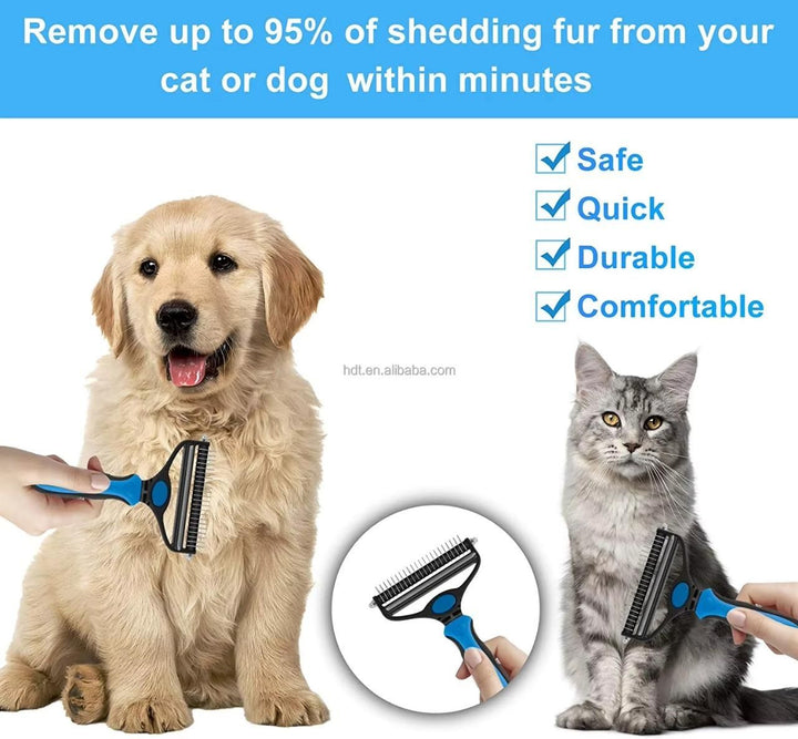 2 in 1 Deshedding Grooming Undercoat Brush - Gravidaa -
