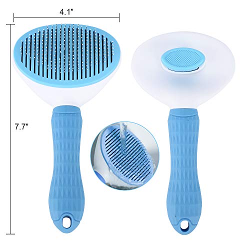 Dog & Cat Self Cleaning Slicker Brush – Grooming, Shedding & Hair Comb Tool - Gravidaa - 