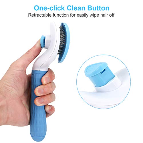 Dog & Cat Self Cleaning Slicker Brush – Grooming, Shedding & Hair Comb Tool - Gravidaa - 