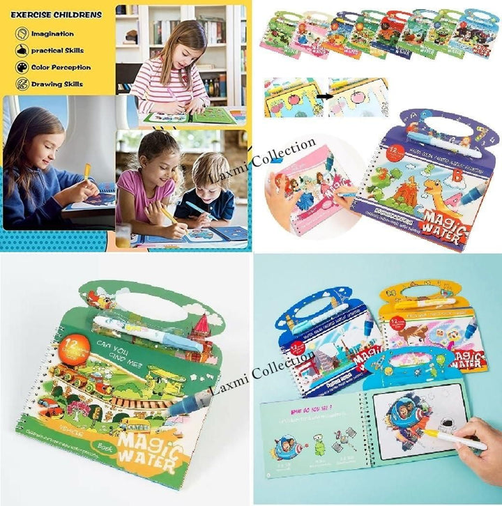 Quick Dry Water Coloring Book Doodle with Magic Pen - Gravidaa - 