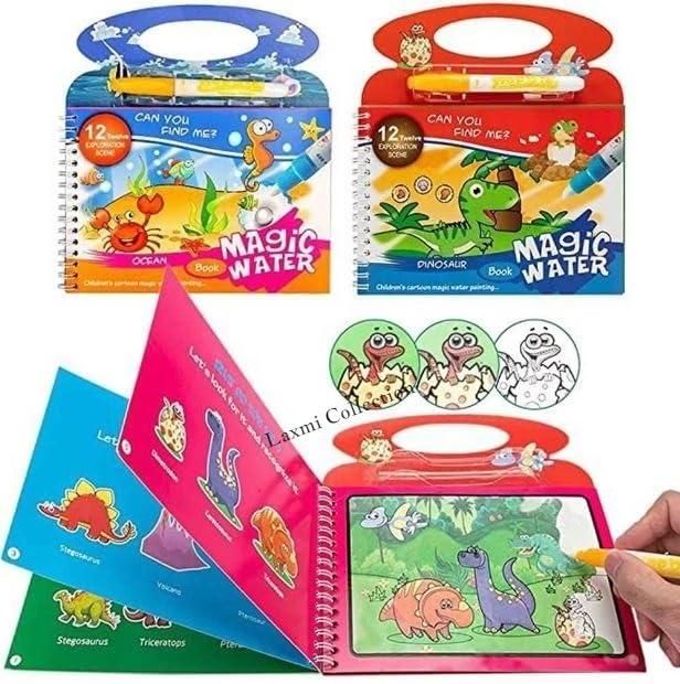 Quick Dry Water Coloring Book Doodle with Magic Pen - Gravidaa - 