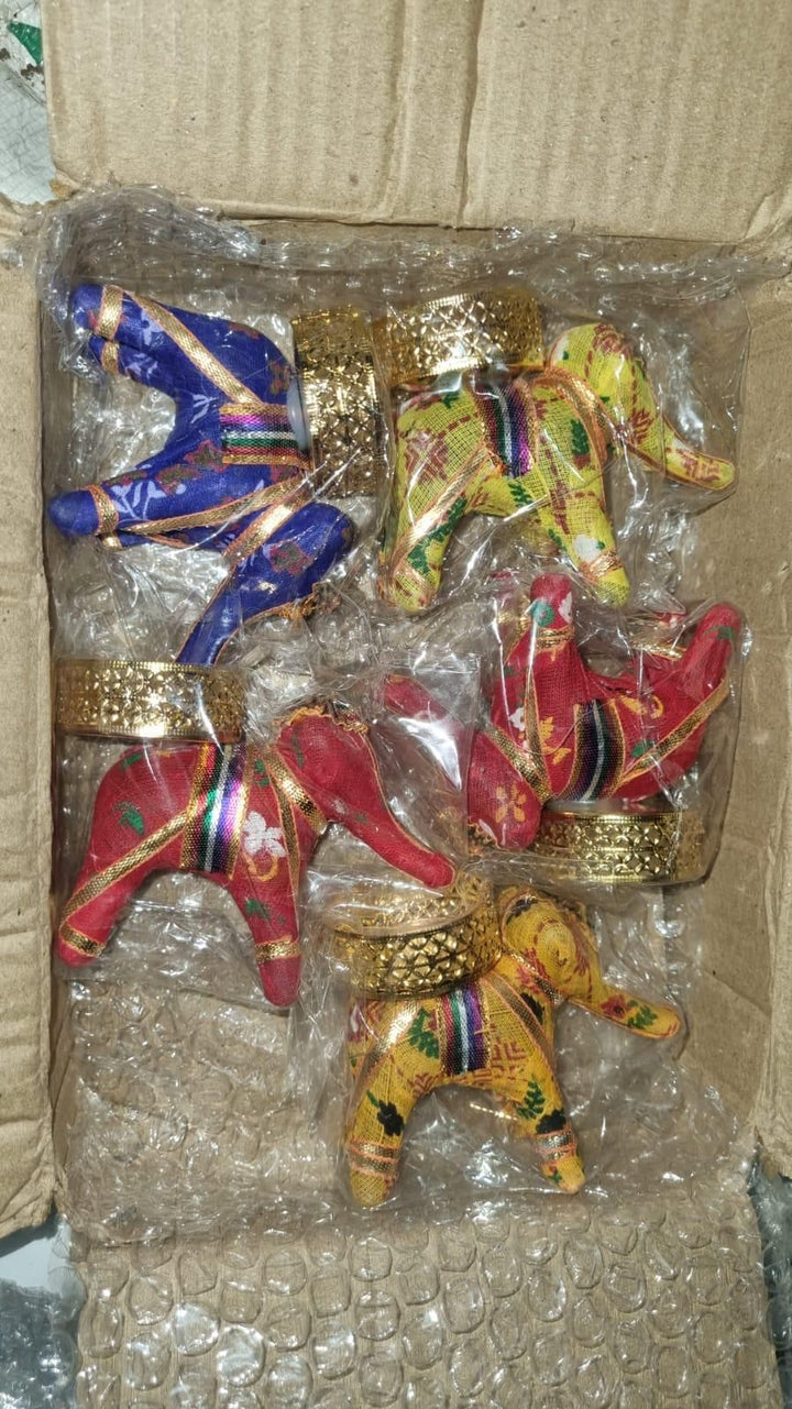 Rajasthani Elephant Tea Light Candle Holder (Pack of 4) - Gravidaa - 